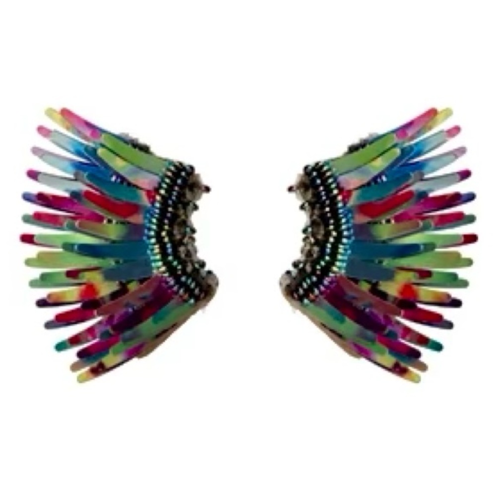 🌺🎉HP🎉🌺 NWT Mignonne Gavigan Mini Madeline Earrings Metallic Rainbow - Picture 15 of 16